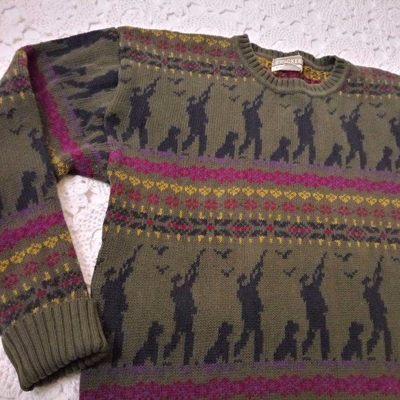 vintage Other - Vtg 90s Men Duck Hunting Sweater Dog Crew Neck
